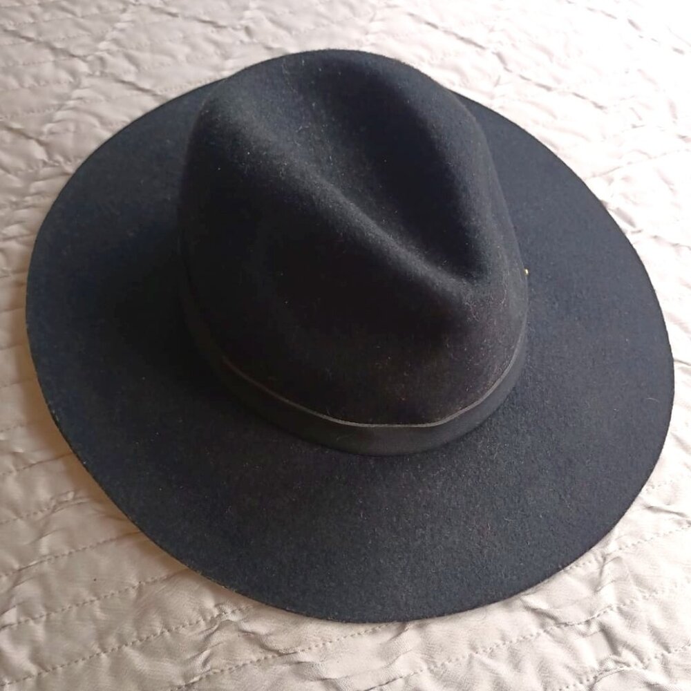 100% Wool Classic Black Felt Hat 🕵️‍♀️ One Size